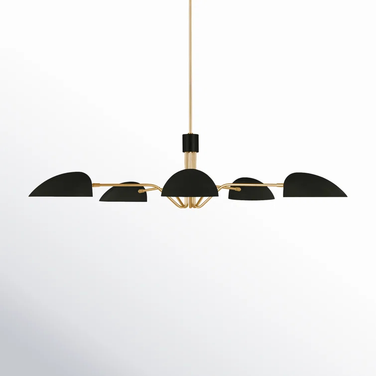 Midnight Black Steel 5-Light Sputnik Chandelier