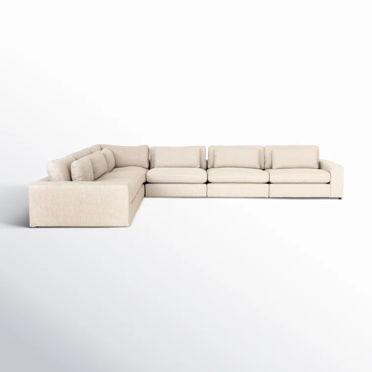 Essence Natural Contemporary 6-Piece Sectional with Ottoman