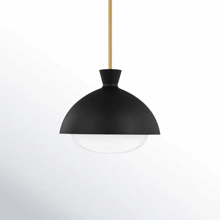 Lucerne 15'' Midnight Black and Brass Globe Pendant Light