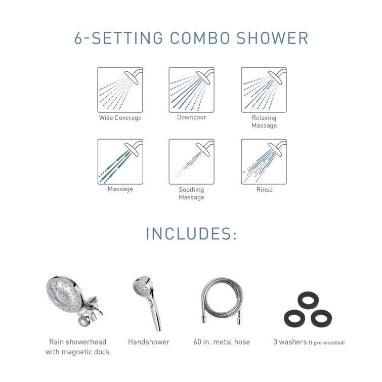 Engage Multi Function Dual Shower Head with Magnetix
