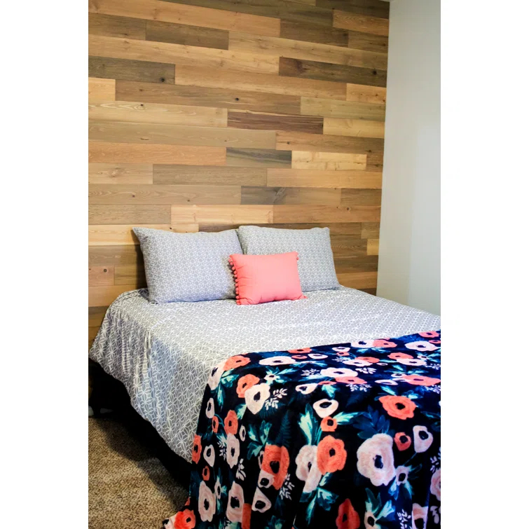 Timberchic River Reclaimed Wooden Wall planks - Simple Peel & Stick Wall Covering Application for DIY Accent Wall & Home Improvement - Modern, Premium Wall Paneling