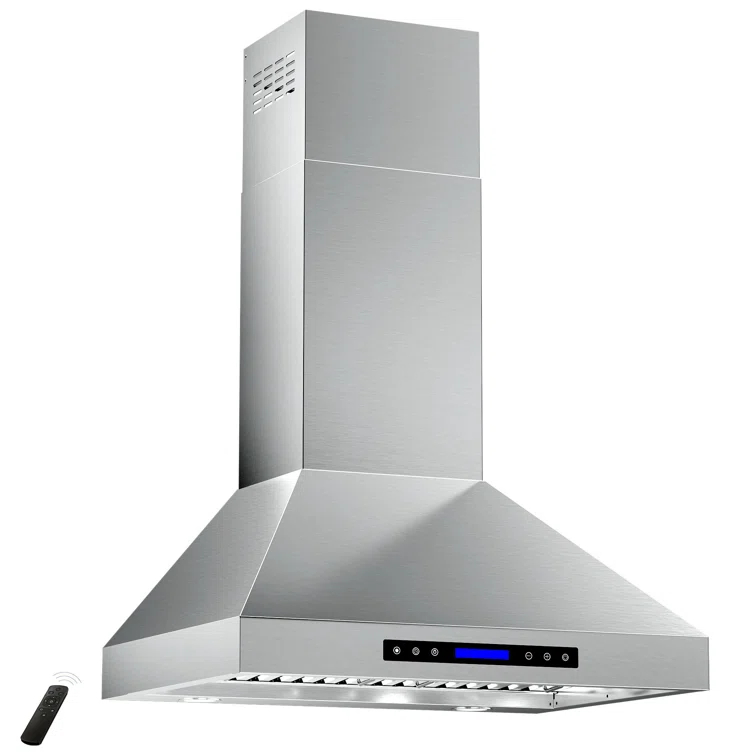 Fuhuoso 36 in. 900CFM Convertible Wall Mount Range Hood with 4 Lights,Remote,Touch Control,Long-term Warranty in Stainless Steel