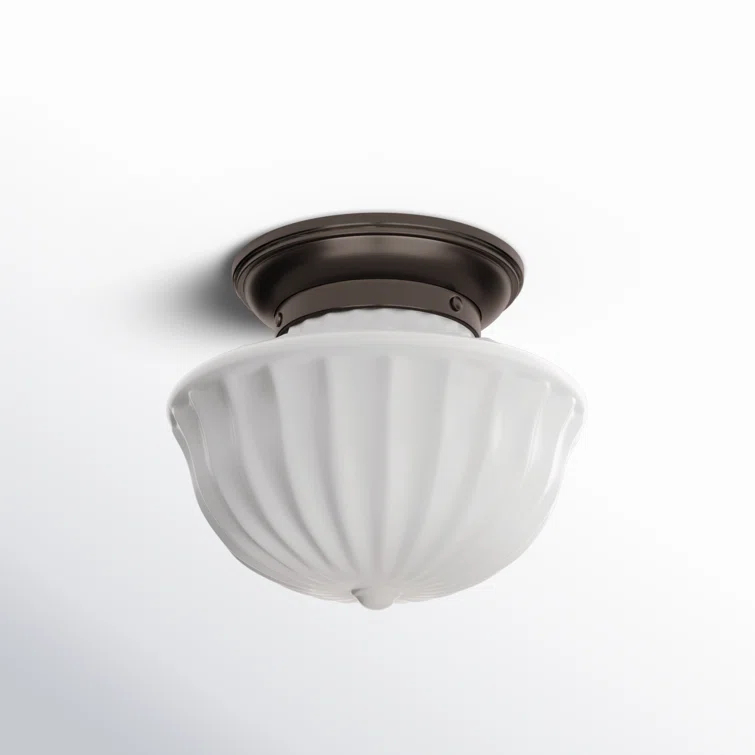 Dutchess Old Bronze 2-Light Globe Flush Mount with White Glass Shade