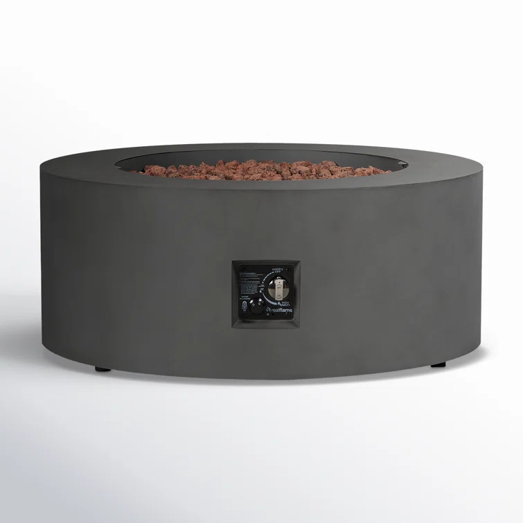 Aegean 36" Round Steel Propane or Natural Gas Fire Pit Table by Real Flame
