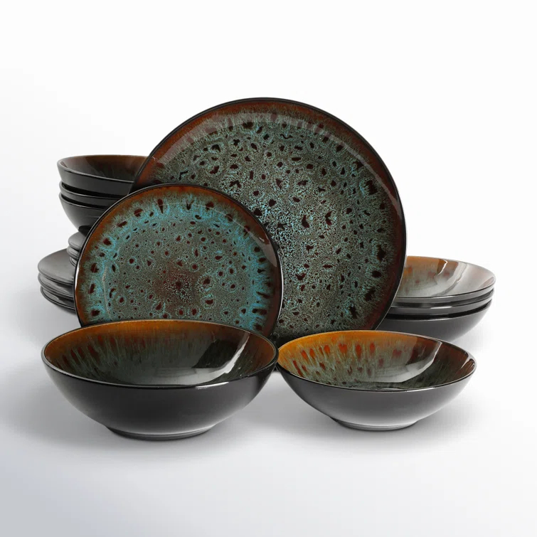 Gibson Elite Kyoto 16 Piece Dinnerware Set, Service for 4