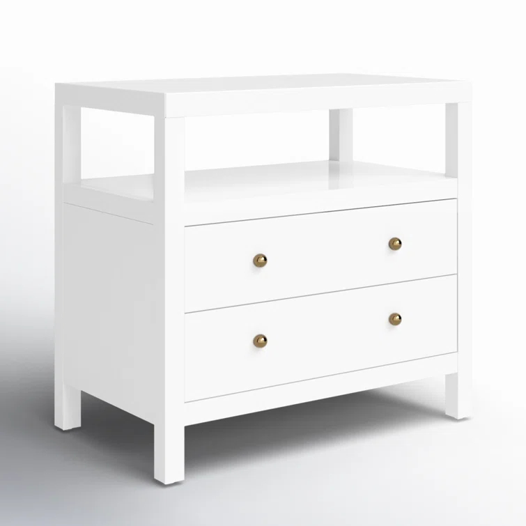 Butler Specialty Company Nora 2-Drawer Wood Wide Nightstand - Smooth White