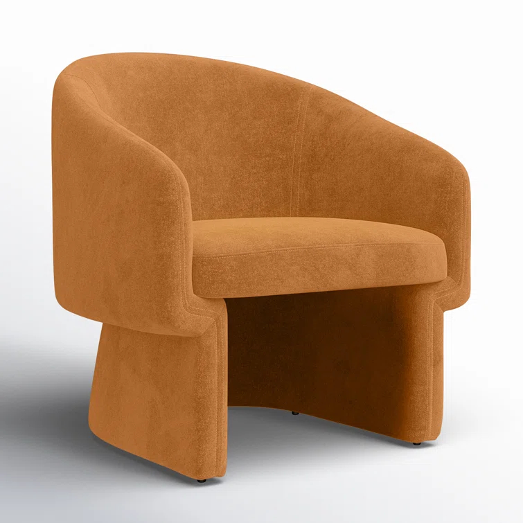Lauryn Transitional Barrelback Brown Lounge Chair