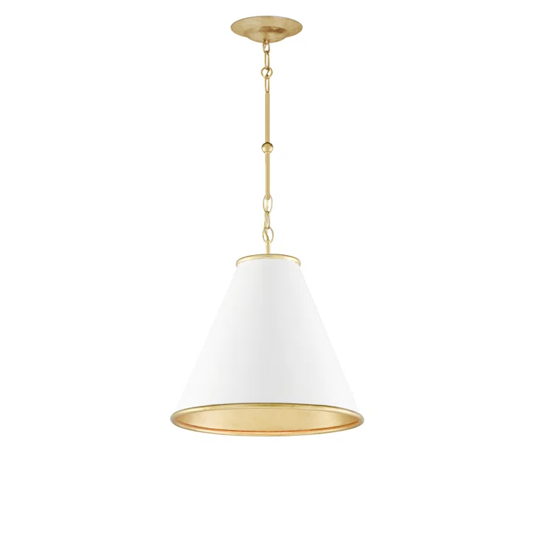 Adkins Pendant - Brass and White / 16"Dia