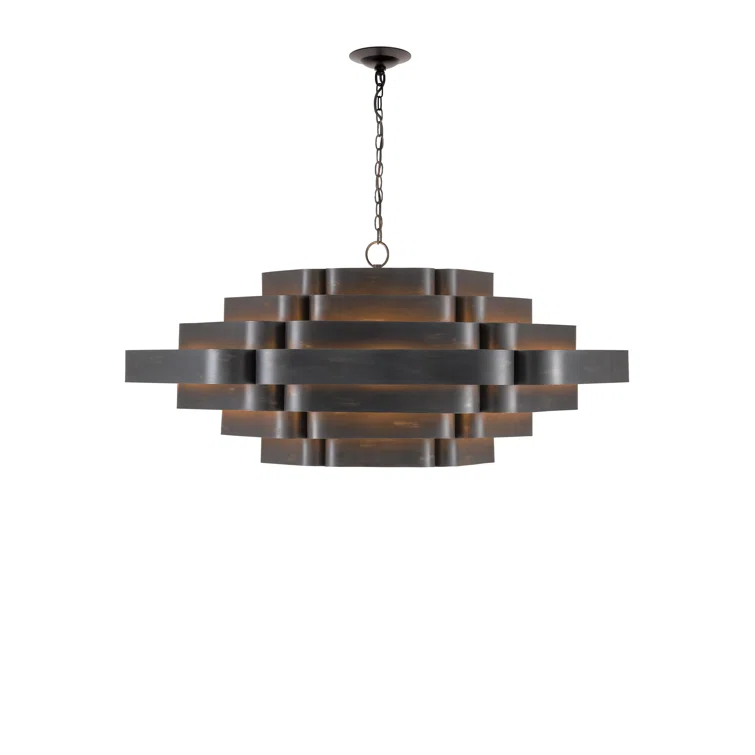 Bailey 6-Light French Black and Gold Leaf Chandelier