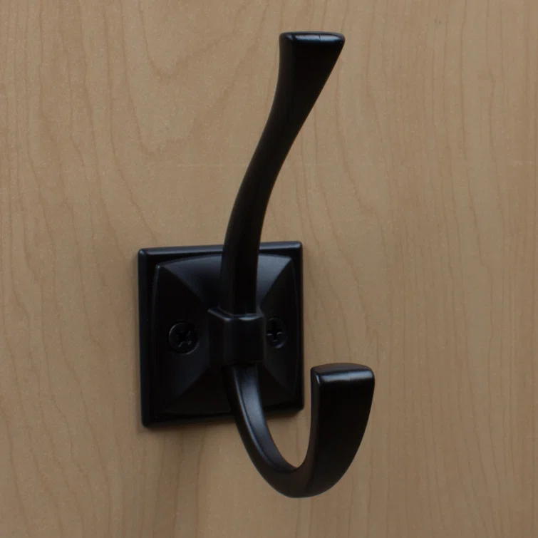 Flared Decorative Double-Prong Wall Hook