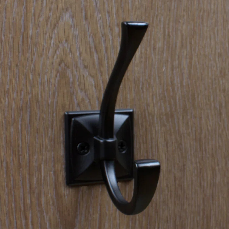 Flared Decorative Double-Prong Wall Hook