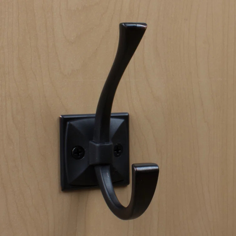 Flared Decorative Double-Prong Wall Hook