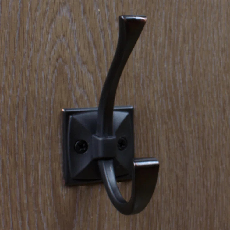Flared Decorative Double-Prong Wall Hook