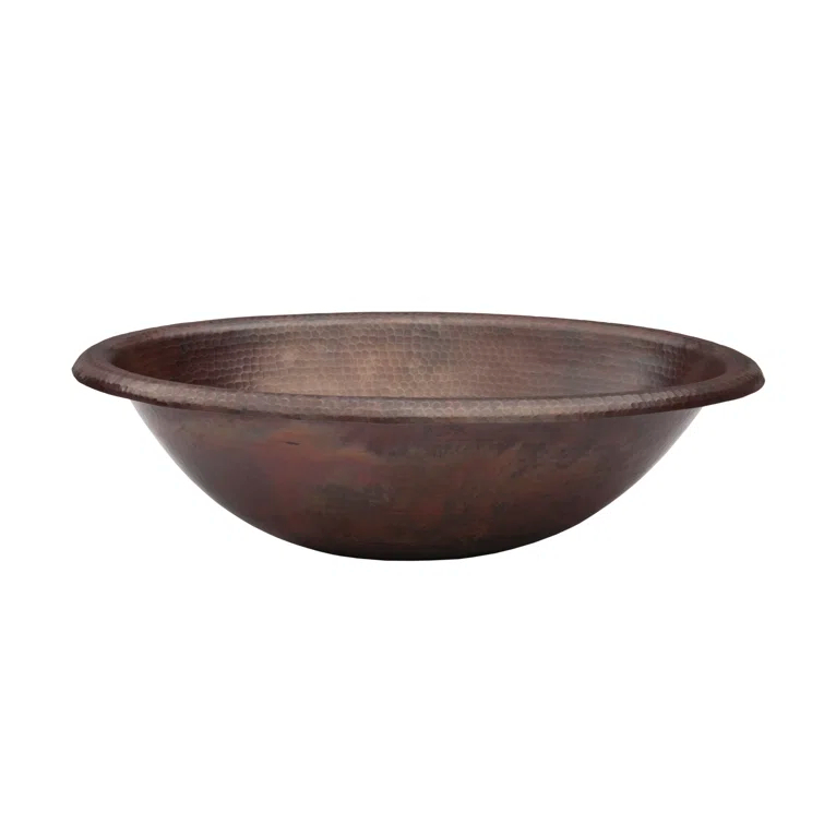 Novatto Cordoba 14'' Antique Hammered Copper Copper Oval Bathroom Sink