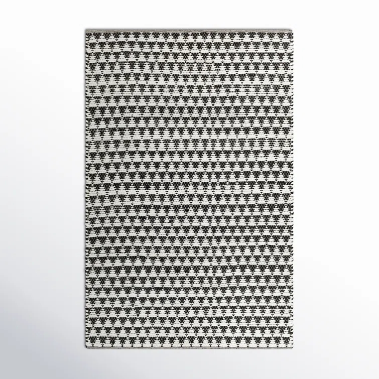 Addy Black, White Rug