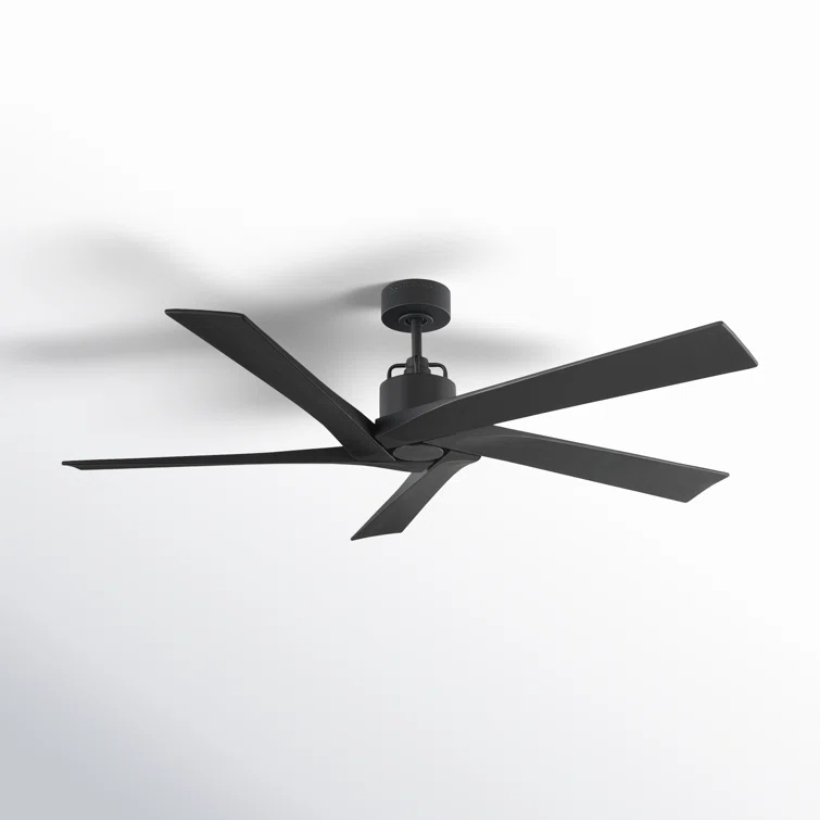 Aspen 56" Midnight Black Metal Ceiling Fan with Remote Control