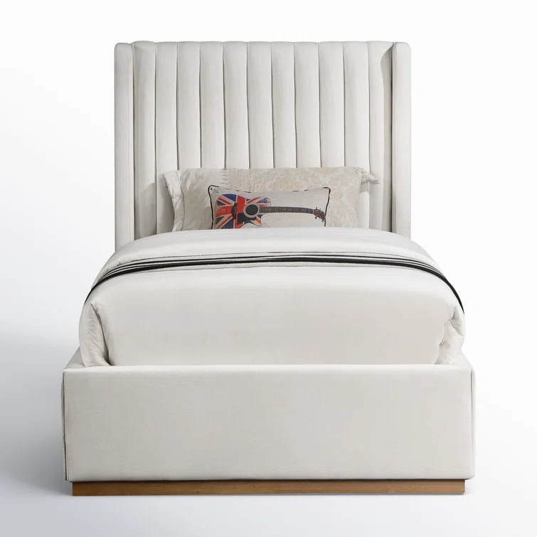 Chamblis Upholstered Wingback Bed