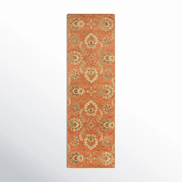 Aaron Hand Tufted Wool Terracotta/Orange/Dusty Sage Rug
