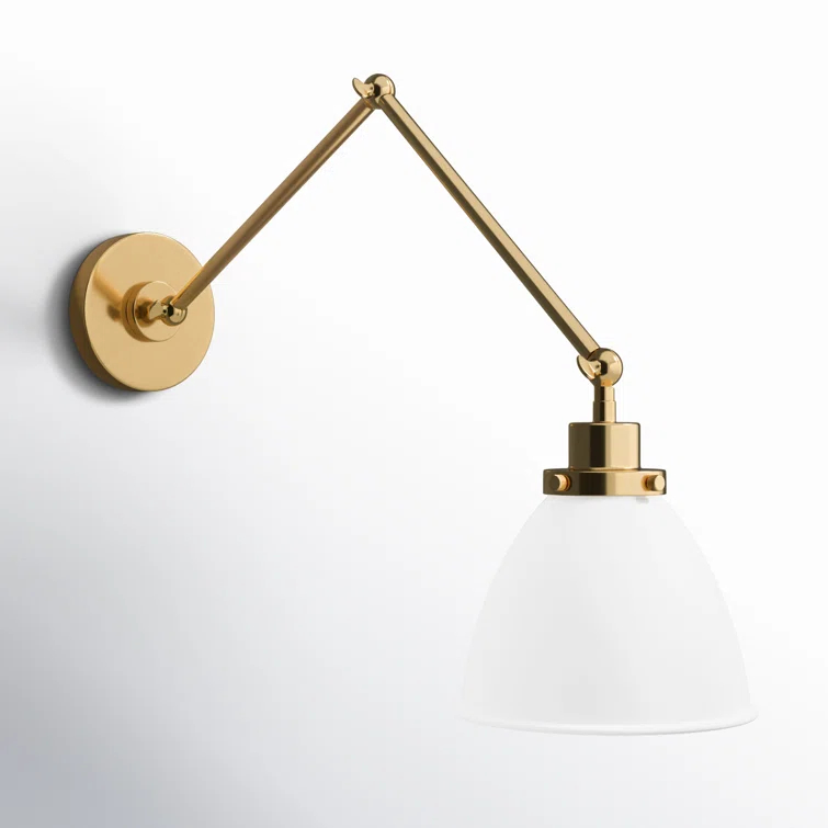 Single Light Steel Dimmable Armed Sconce