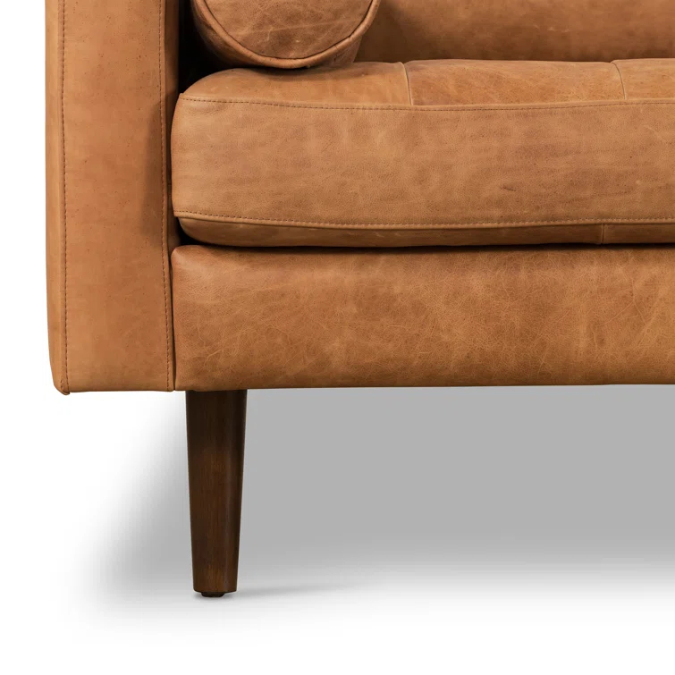 Napa 72'' Full-Grain Genuine Italian Leather Sofa