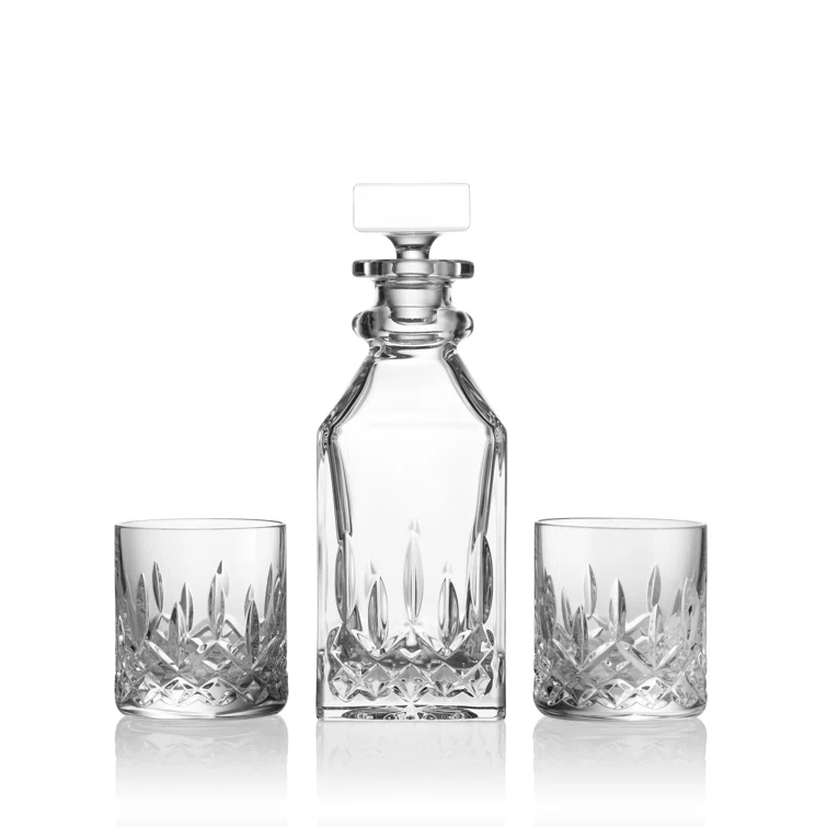 Waterford Connoisseur Lismore Mini Square Decanter & Pair of Tumblers 16floz | Wayfair