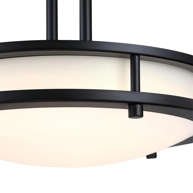 12 Inch, 15 Watt LED Indoor Semi Flush Mount Ceiling Fixture with Color Temperature Selection, Frosted Acrylic Shade