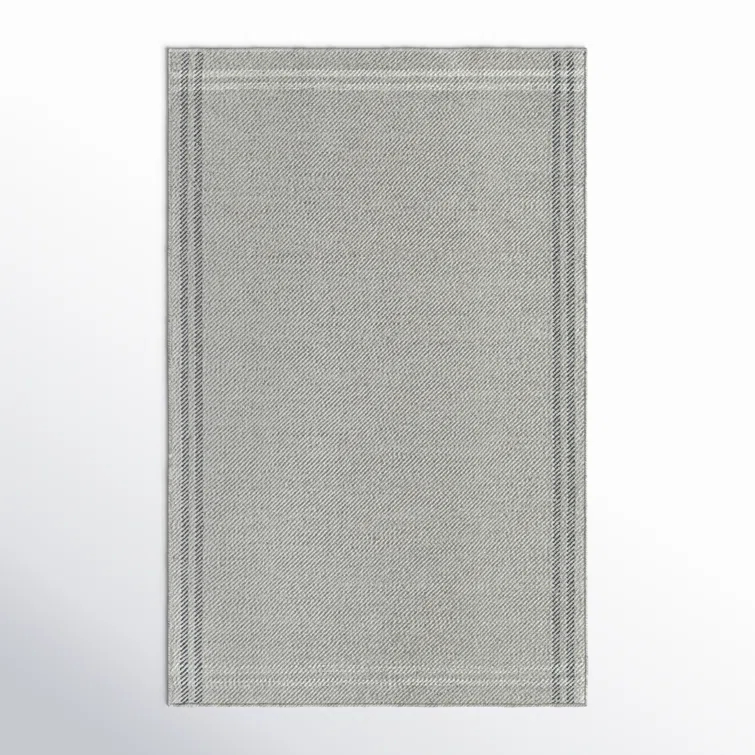 Lavande Wool Area Rug in Dark Gray/Ivory