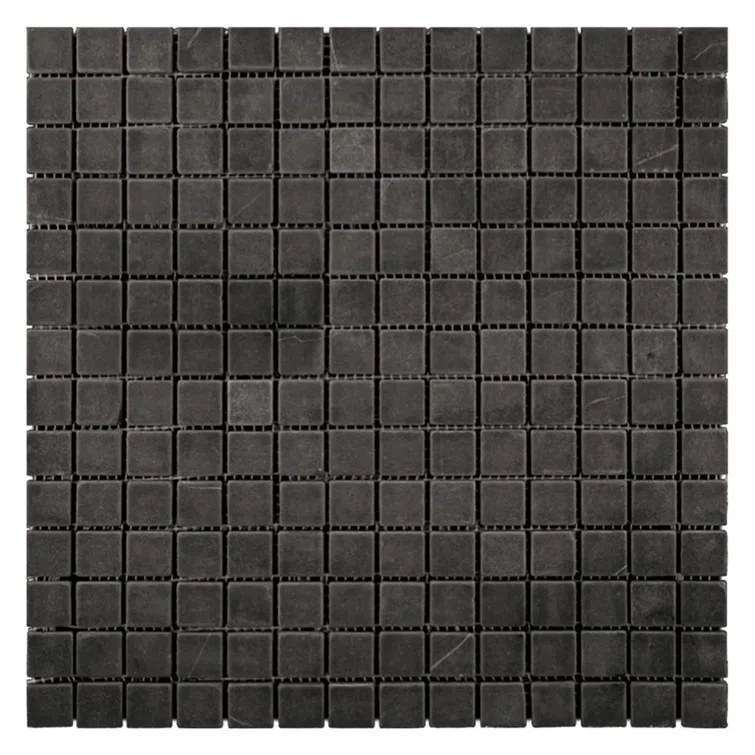 Noir Luxe 12 X 12 In. Polished Jet Black Marble Mosaic Square Wall And Floor Tile (5 Sq Ft/Case) - 5 Pack