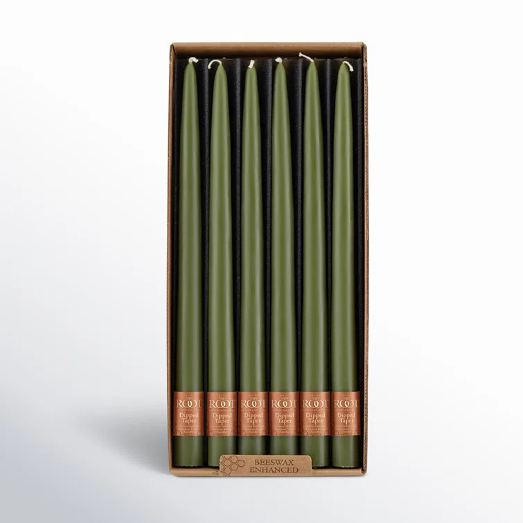 12 Piece Unscented Taper Candle Set