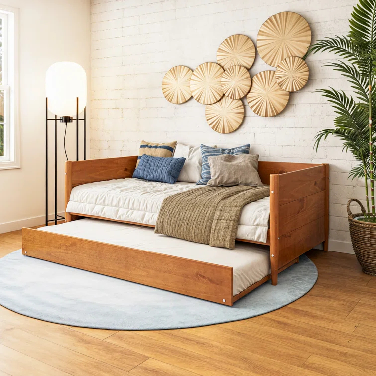 Camello Twin Solid Wood Daybed with Trundle