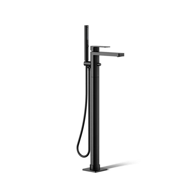 Parallel Floor-Mount Bath Filler Trim With Handshower