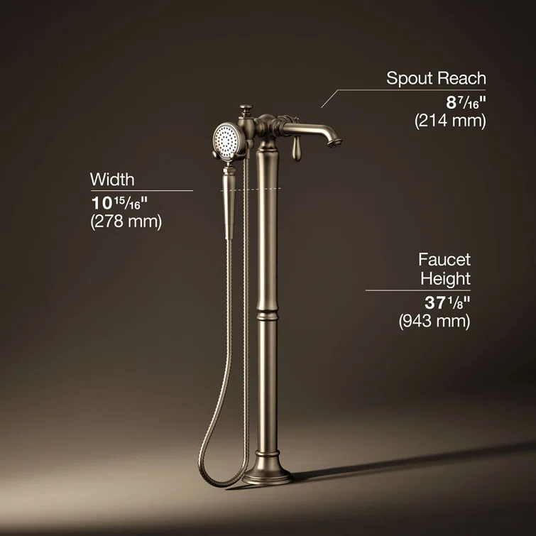 Artifacts® Single Handle Floor Mounted Clawfoot Tub Faucet