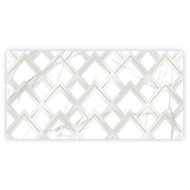 Strata 24 X 48 In. Polished White And Gold Porcelain Large Format Wall Tile (7.75 Sq Ft/Case) - 1 Pack
