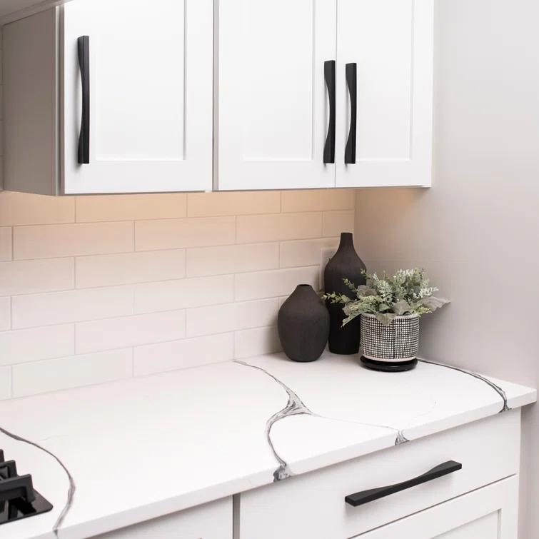 Brushed Golden Brass Modern Finger Pull Handle 3 Inch