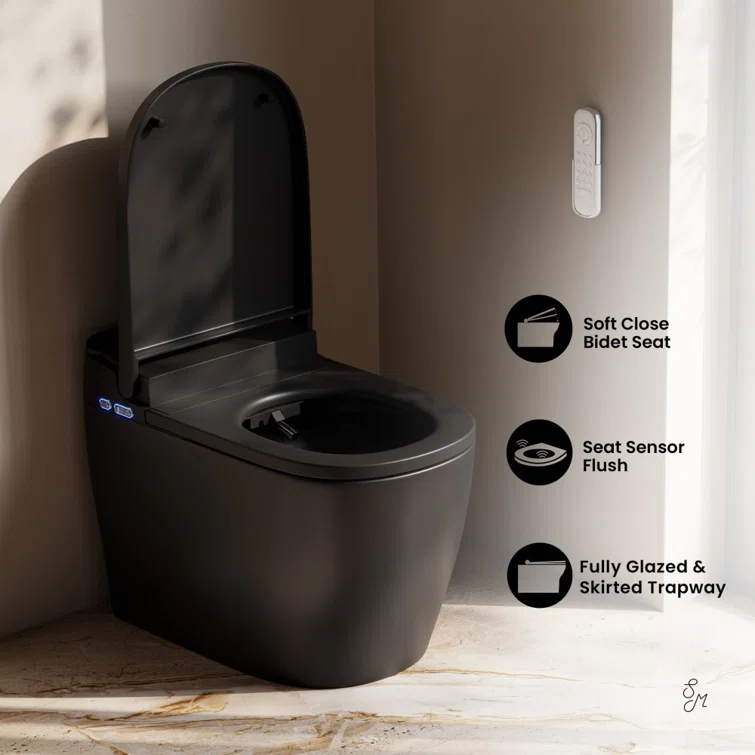 Avancer One Piece Smart Toilet 1.28 GPF With Heated Bidet, Air Drying, Night Light, Foot Sensor