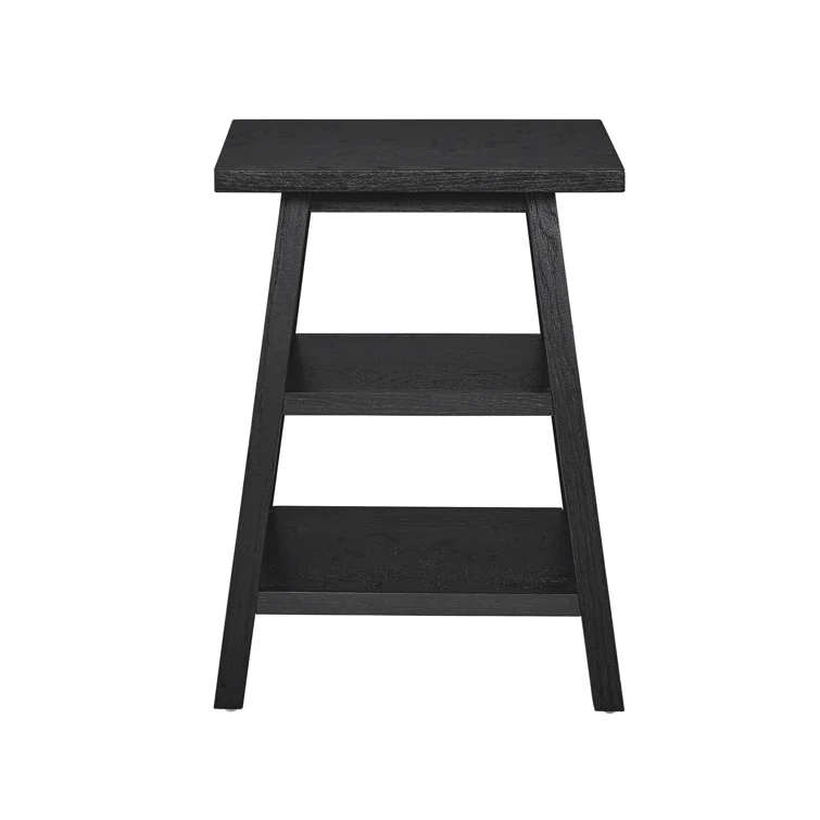 Universal Modern Farmhouse Square End Table in black Charcoal Oak wood