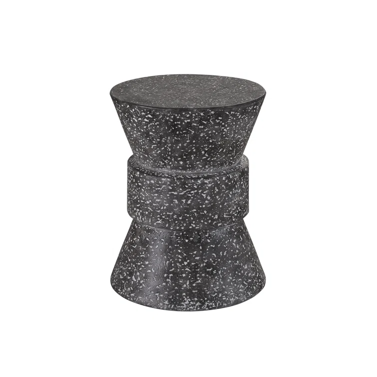 Stinson Speckled Gray Round Outdoor Side Table
