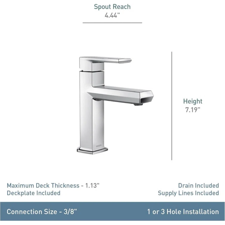 Neese Single Hole Bathroom Faucet with Push Down Drain Assembly
