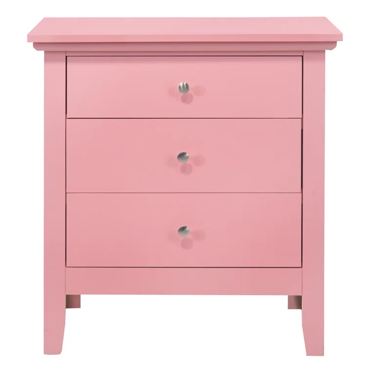 Hammond 3 - Drawer Nightstand Bed Side Table Wood Nightstand Small Bedside Table And Dresser