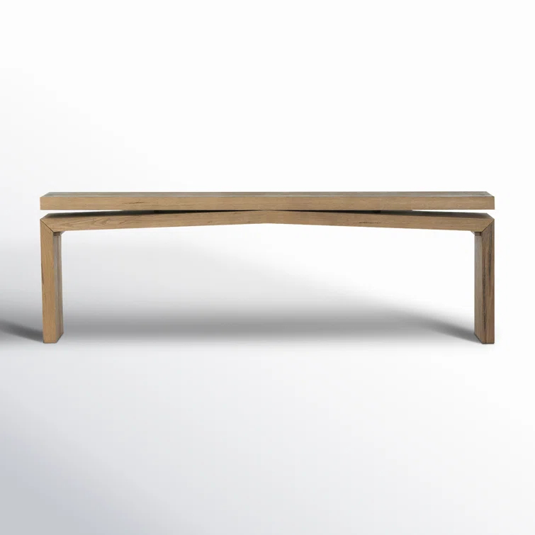 Worn Oak Veneer 94" Console Table with Storage