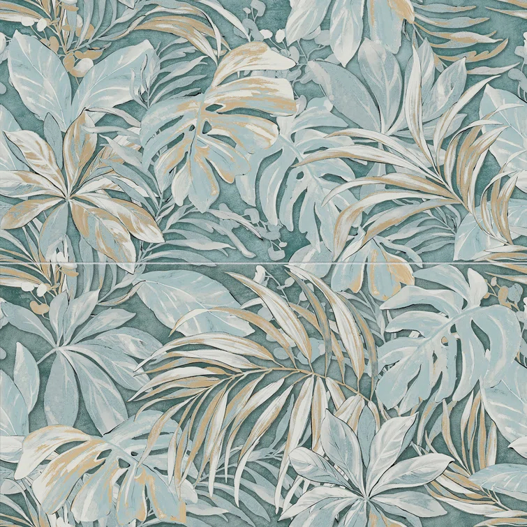 Parete Tropici 24" x 47" Porcelain Natural / Floral Wall & Floor Tile