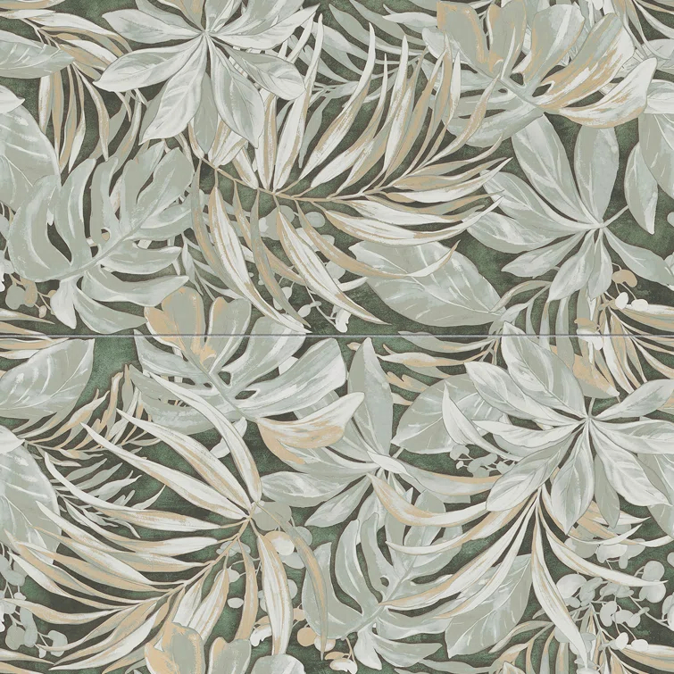 Parete Tropici 24" x 47" Porcelain Natural / Floral Wall & Floor Tile