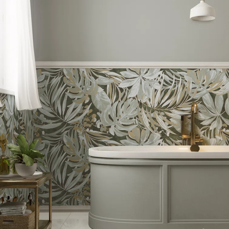 Parete Tropici 24" x 47" Porcelain Natural / Floral Wall & Floor Tile