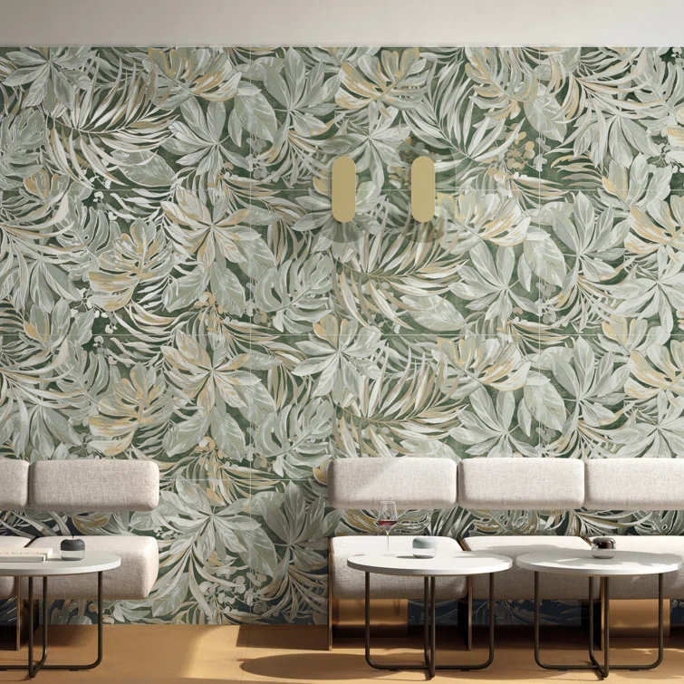 Parete Tropici 24" x 47" Porcelain Natural / Floral Wall & Floor Tile