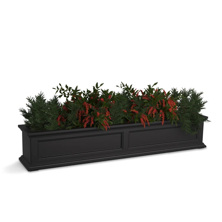 The Anastasiya Resin Window Box Planter with Water Reservoir