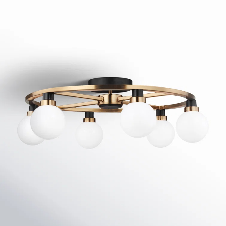Andrea 6 Light Glass Semi Flush Mount