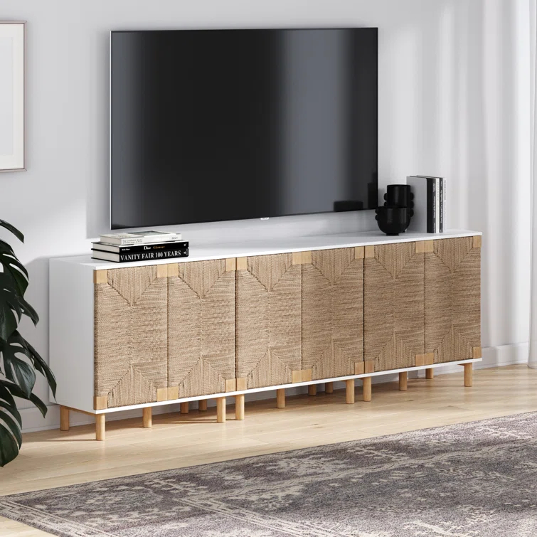 Shellie Solid Wood 2 - Door Accent Cabinet Set or TV Stand