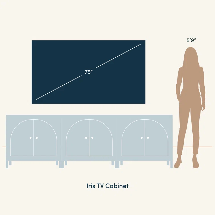 Iris Solid Wood TV Stand 2 - Door Accent Cabinet (3-Piece Set)