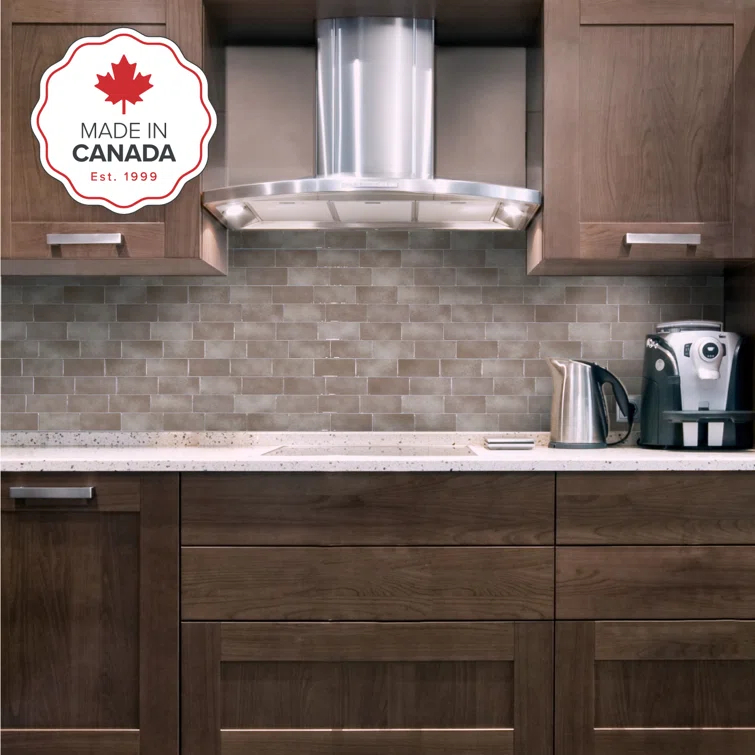 Peel and Stick Gel Backsplash Tile Metro 12'' x 8'' (Set of 4)