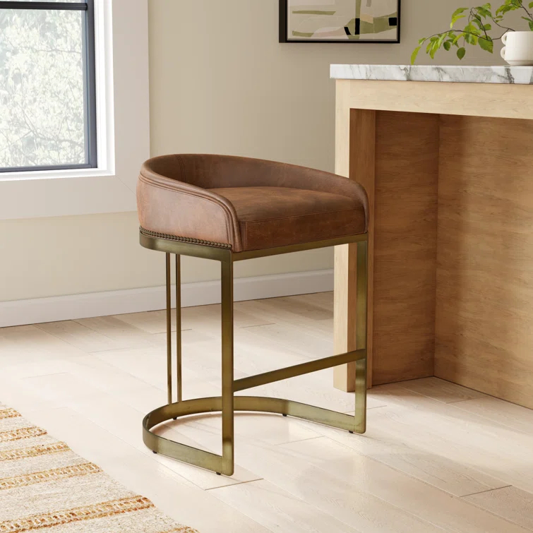 Bradley Genuine Leather Bar & Counter Stool
